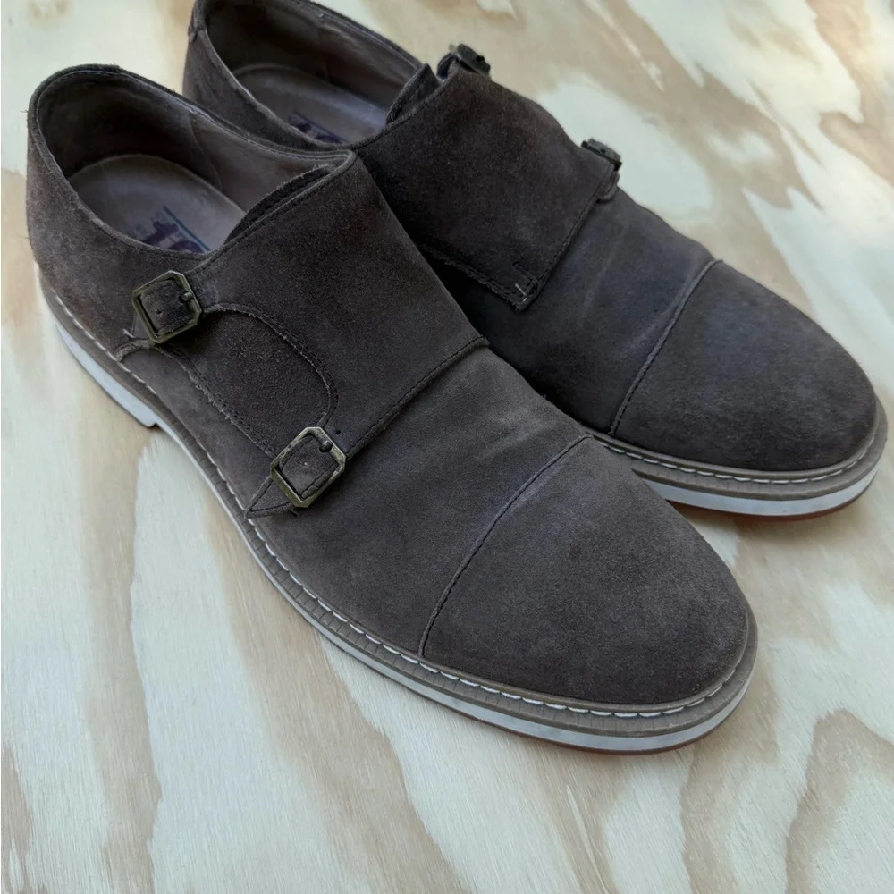 1901 Men's Brown Suede Double Monk Strap Shoes Size 11.5M - Picture 2 of 10